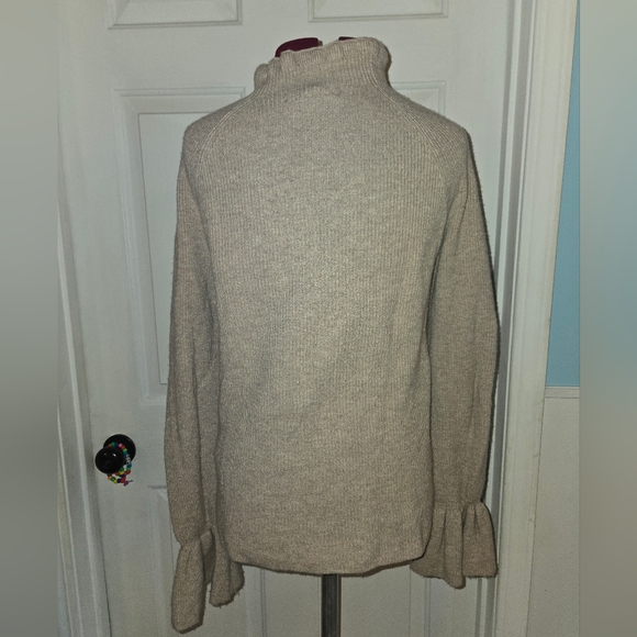 Banana Republic Small Wool Cashmere Blend Knit Tan Mock Neck Sweater - Picture 2 of 9